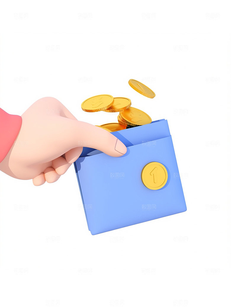 电商手势金币平台C4D模型