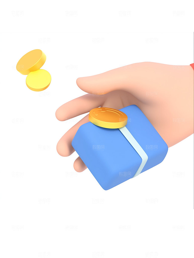 电商手势促销大促C4D模型