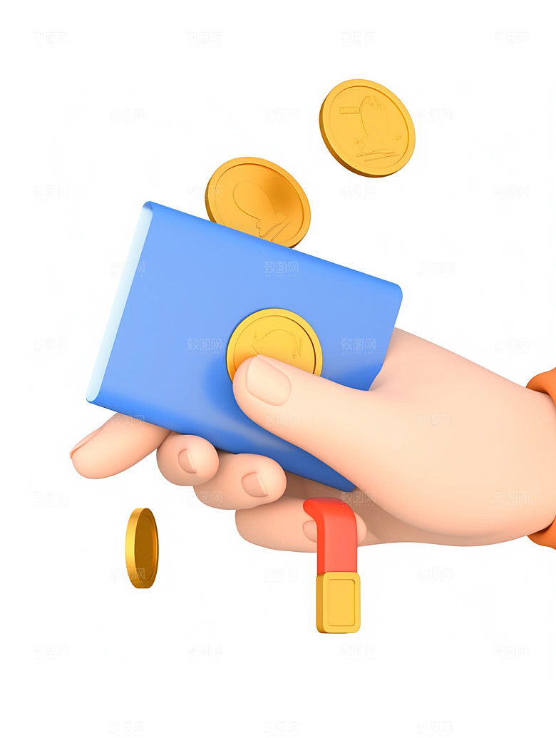 电商手势金币高清C4D模型