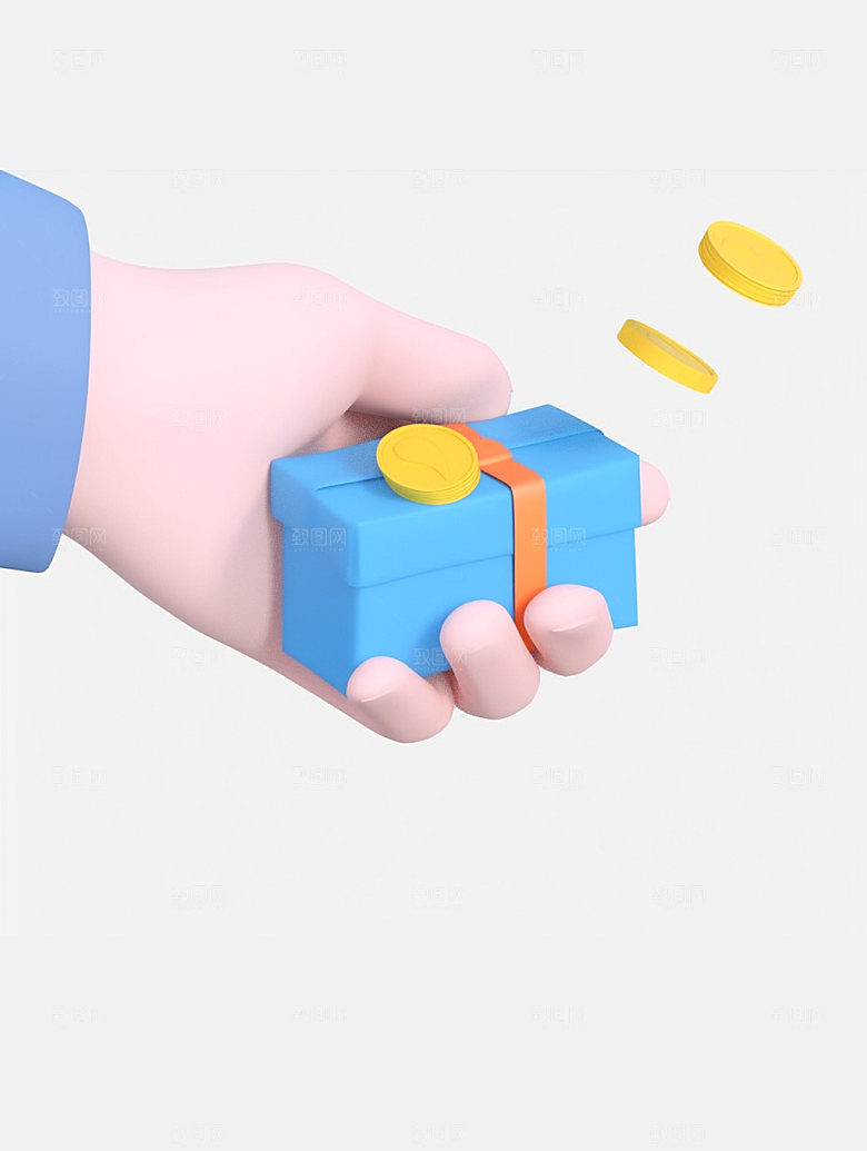 电商手势平台立体C4D模型