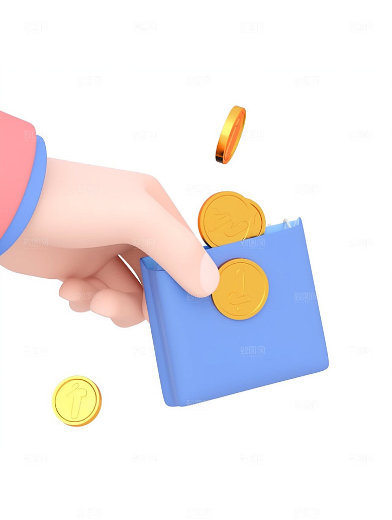 电商手势金币活动C4D模型