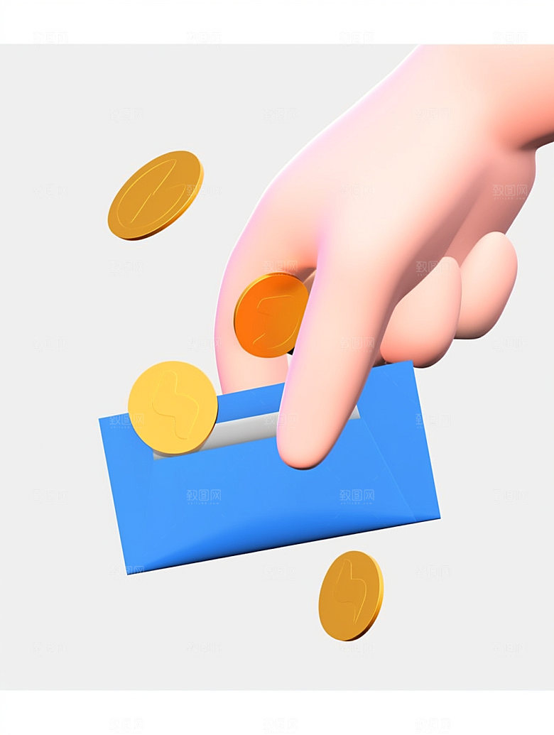电商手势消费促销C4D模型
