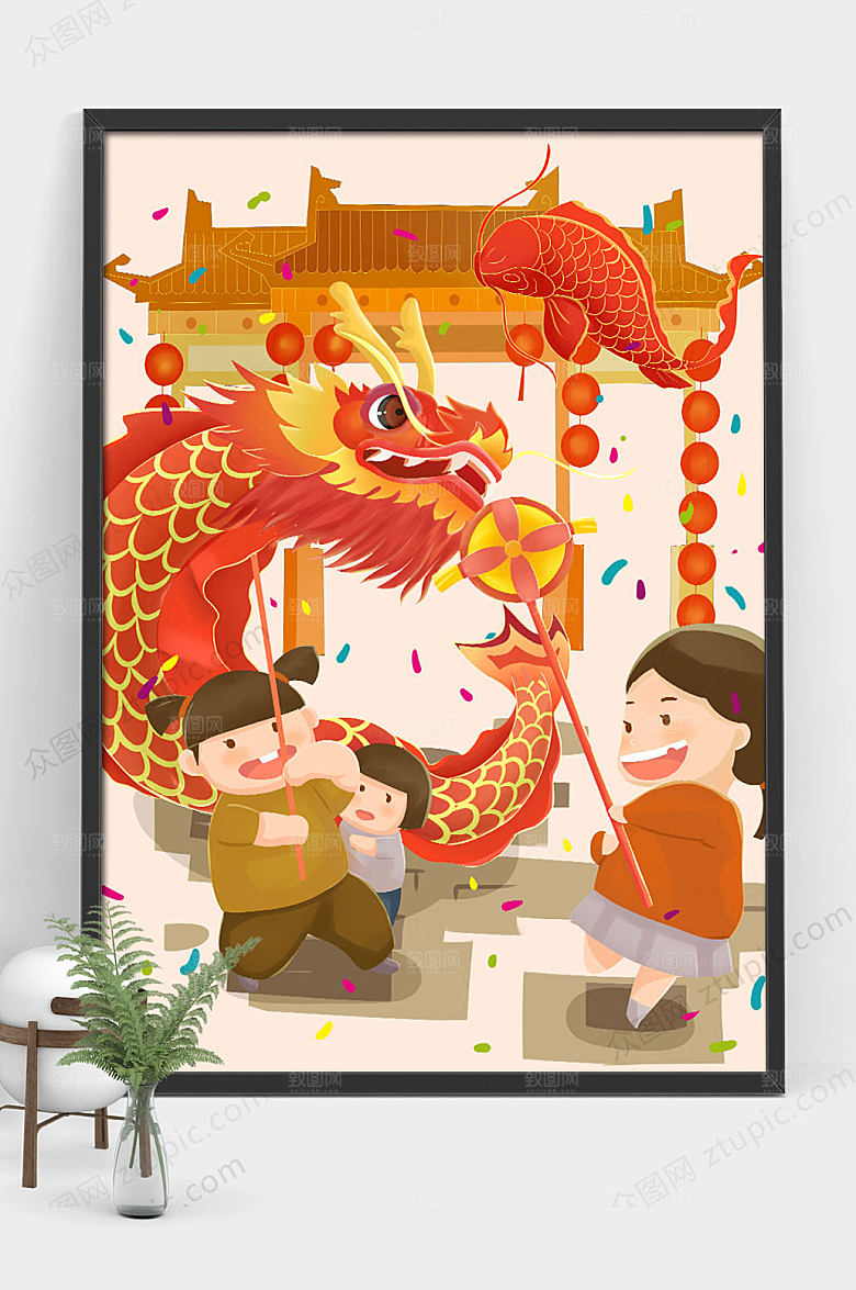 可爱中秋节人物插画