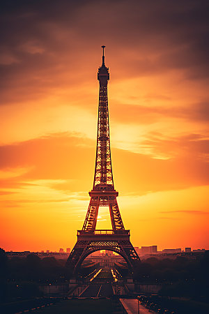 埃菲尔铁塔高清巴黎摄影图