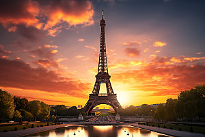 埃菲尔铁塔巴黎高清摄影图