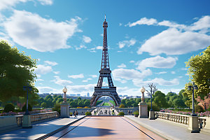 埃菲尔铁塔旅游巴黎摄影图