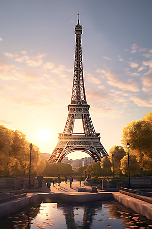 埃菲尔铁塔风光巴黎摄影图