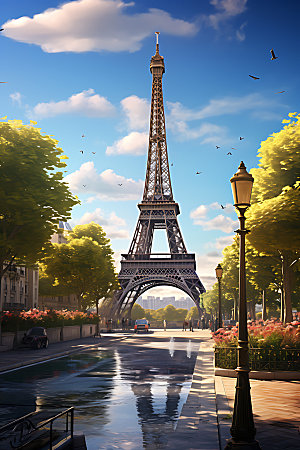 埃菲尔铁塔法国旅游摄影图
