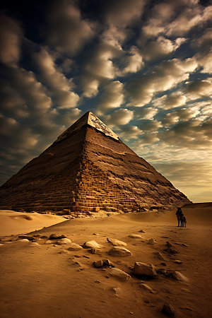 埃及旅游沙漠金字塔摄影图