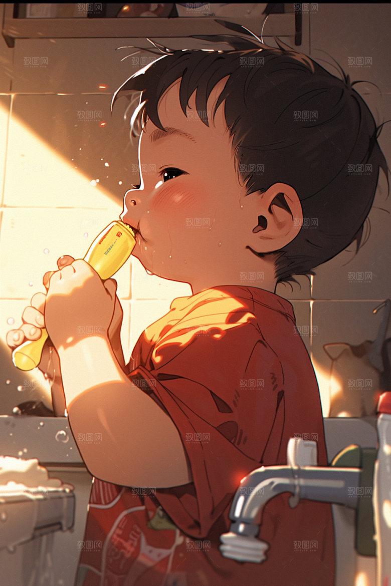 爱牙日卡通保健插画