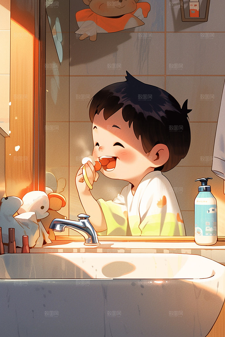 爱牙日卡通宣传插画