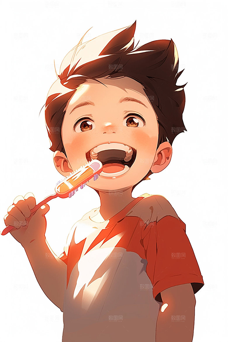 爱牙日刷牙医疗插画