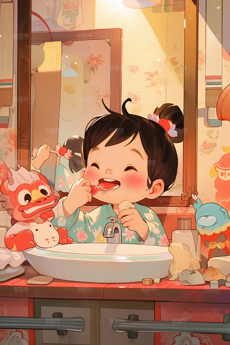 爱牙日保健牙齿插画