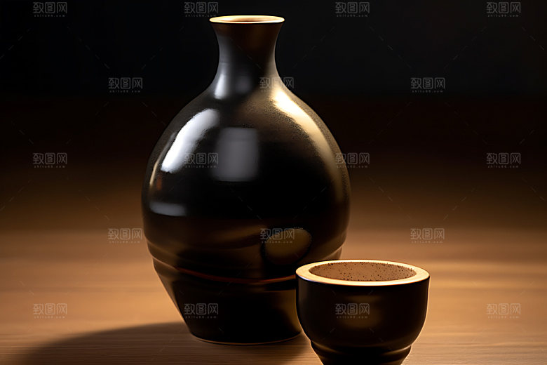 白酒黄酒酒瓶效果图