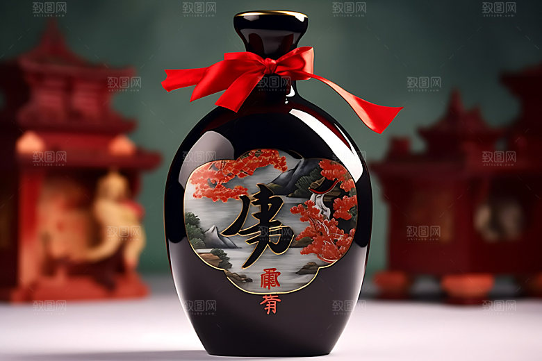 白酒酒类包装黄酒效果图