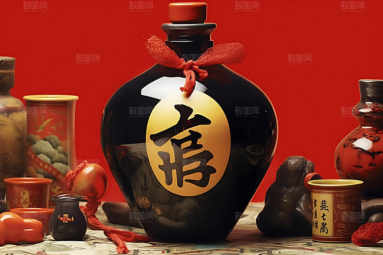 白酒模型黄酒效果图