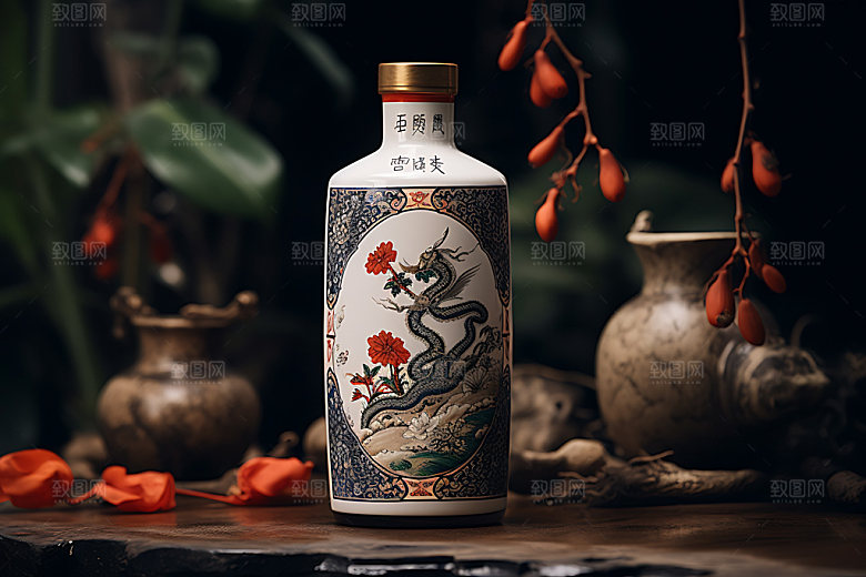 白酒模型酒瓶效果图