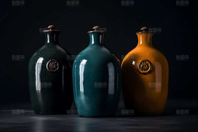 白酒3D酒瓶效果图