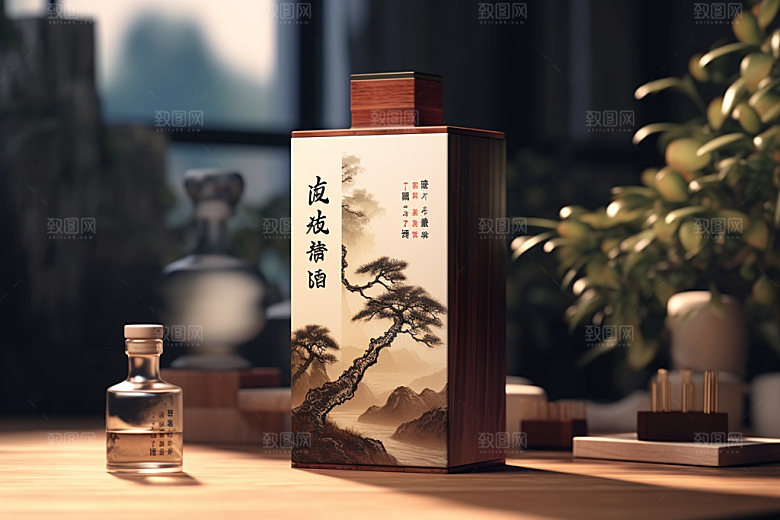 白酒酒瓶包装设计3D模型