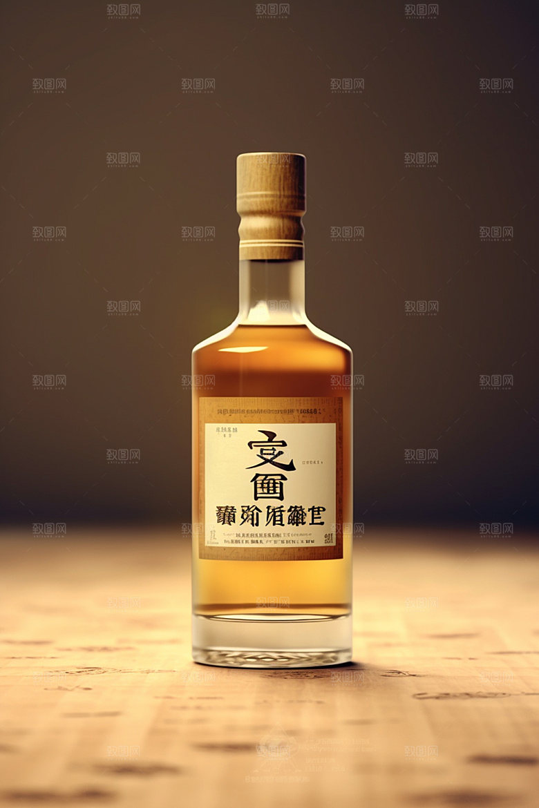 白酒酒瓶中式传统模型