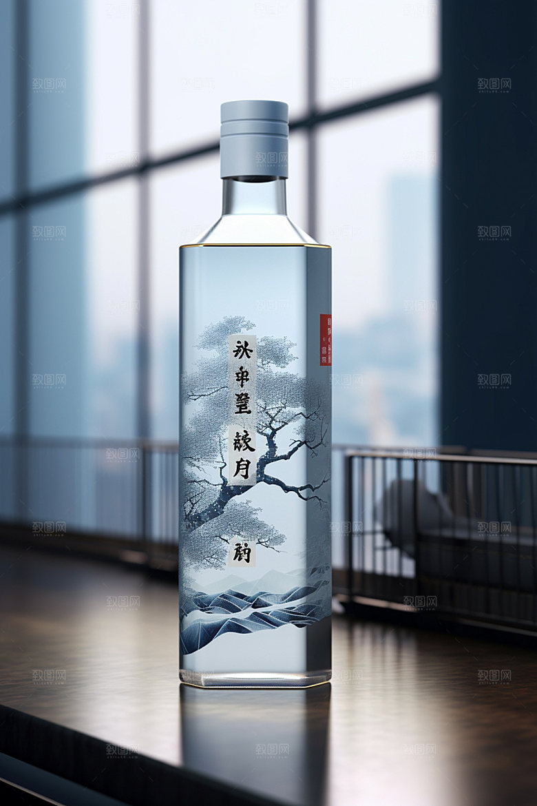 白酒酒瓶传统立体模型