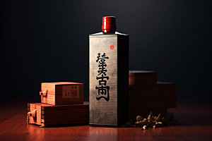 白酒酒瓶3D中国风模型