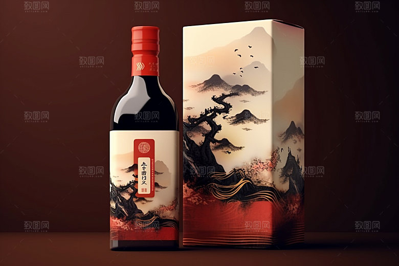 白酒酒瓶酒类立体模型