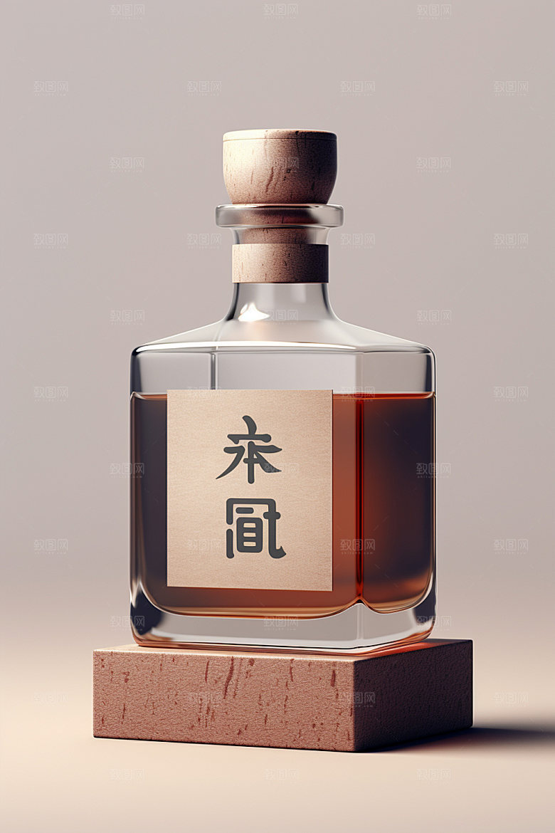 白酒酒瓶传统中式模型