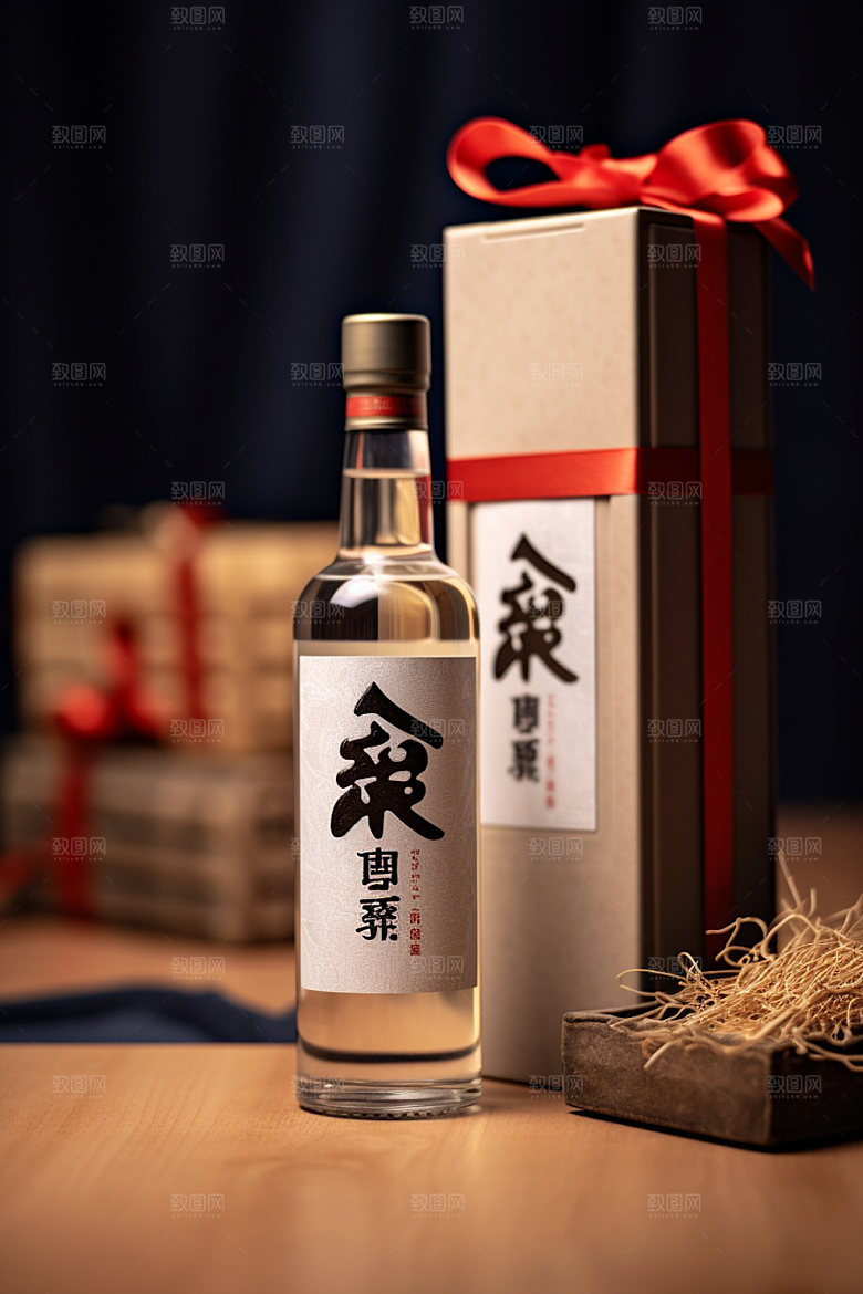 白酒酒瓶中国风立体模型