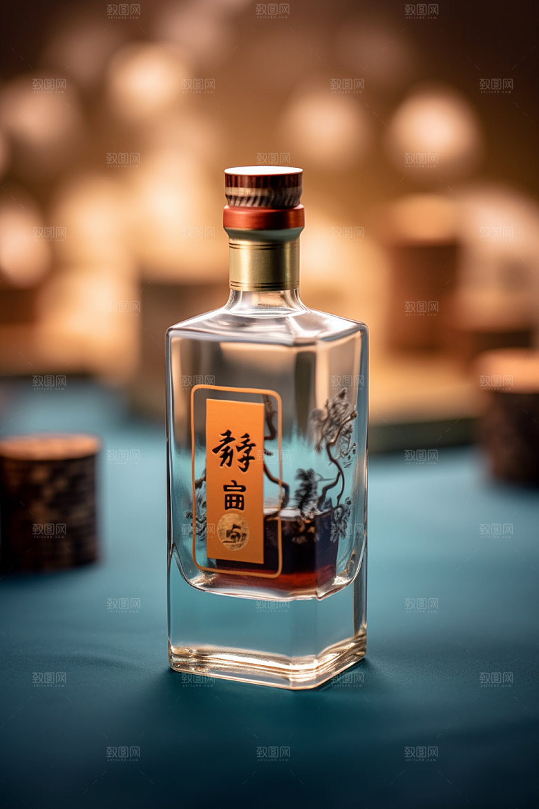 白酒酒瓶中国风传统模型