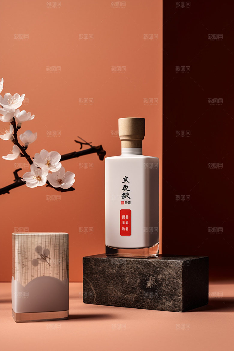 白酒酒瓶立体包装设计模型