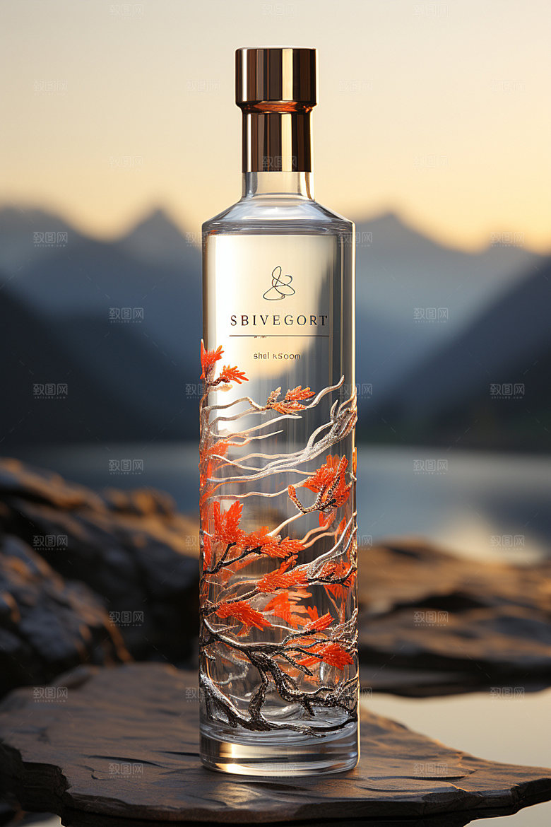 白酒酒瓶3D酒类模型