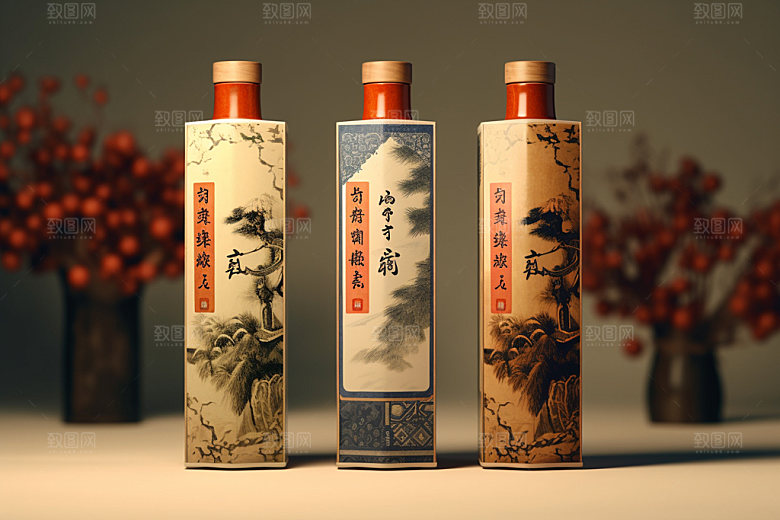 白酒酒瓶3D包装设计模型