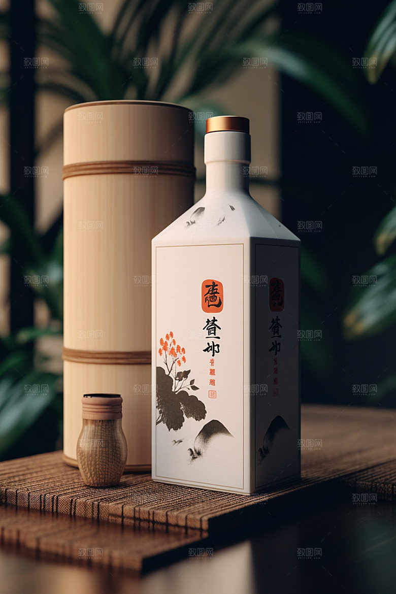 白酒酒瓶酒类包装设计模型