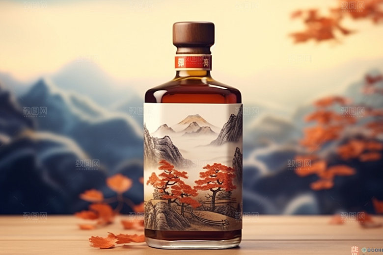 白酒酒瓶传统包装设计模型