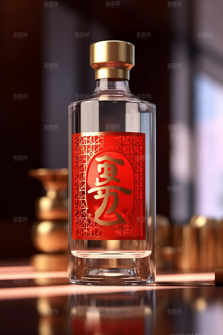 白酒酒瓶3D立体模型