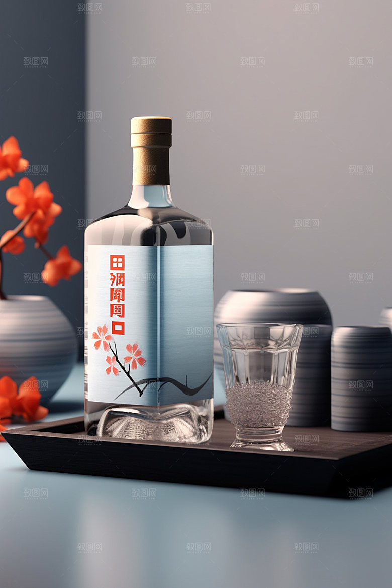 白酒酒瓶中国风酒类模型