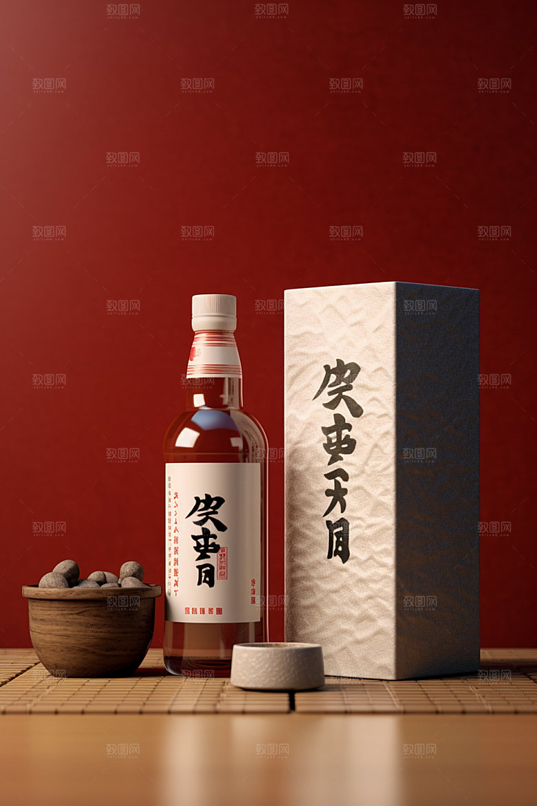 白酒酒瓶3D酒类模型