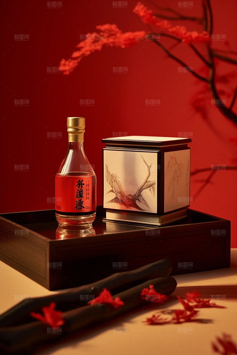 白酒酒瓶传统酒类模型