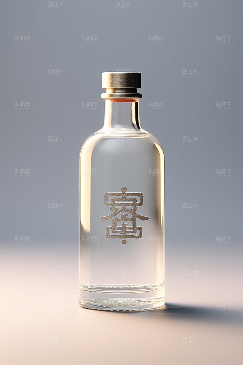 白酒酒瓶传统中国风模型
