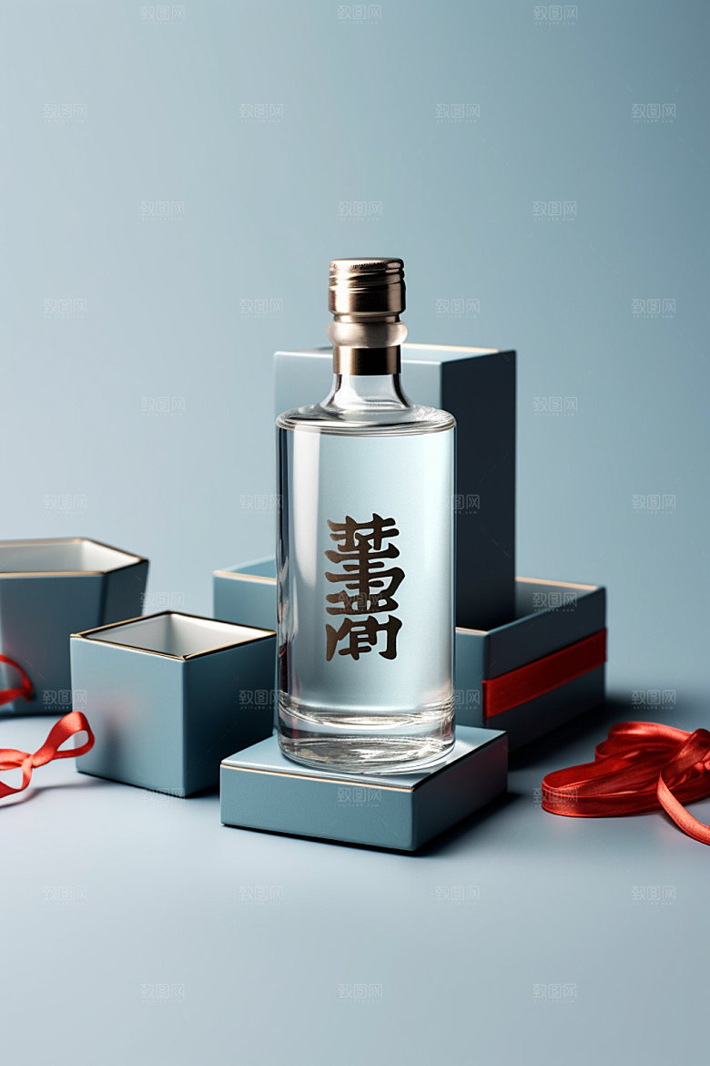 白酒酒瓶中式3D模型