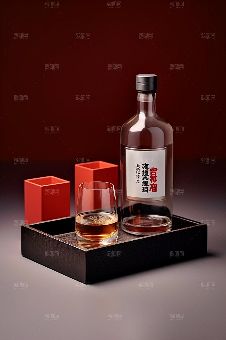 白酒酒瓶包装设计传统模型