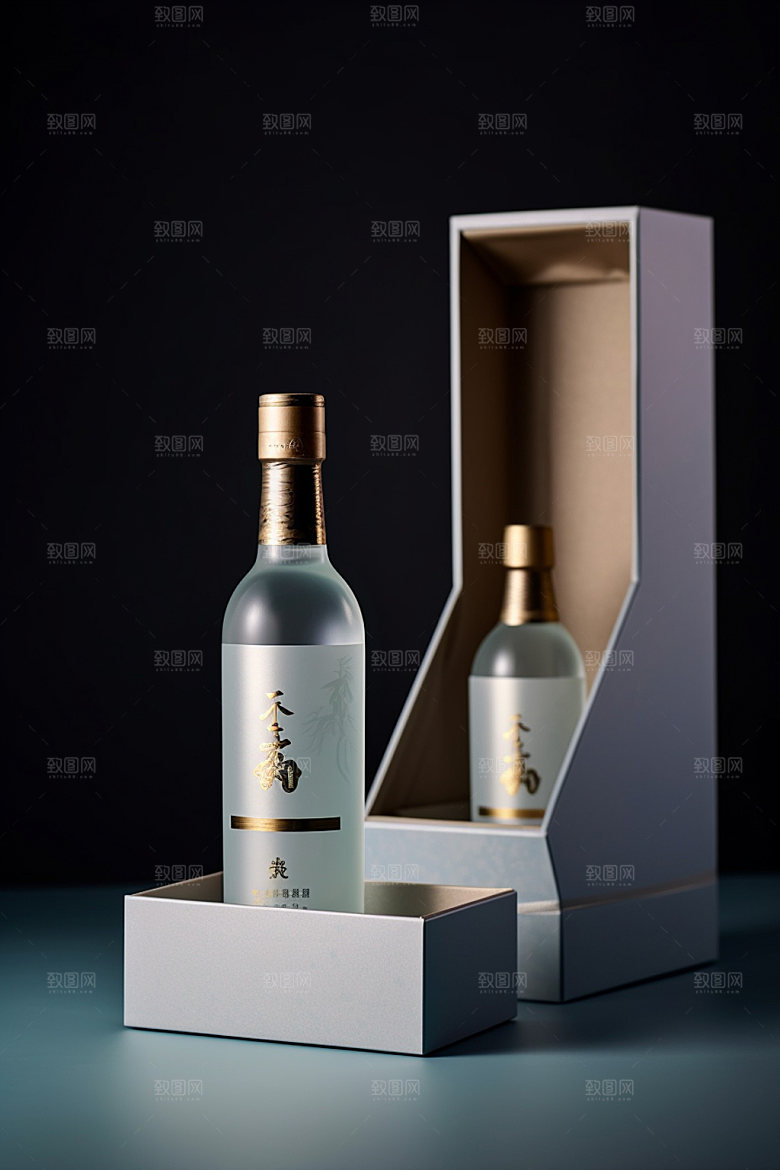 白酒酒瓶中式立体模型