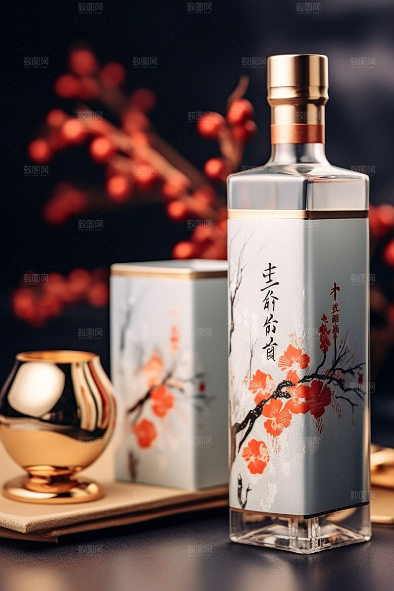白酒酒瓶3D传统模型