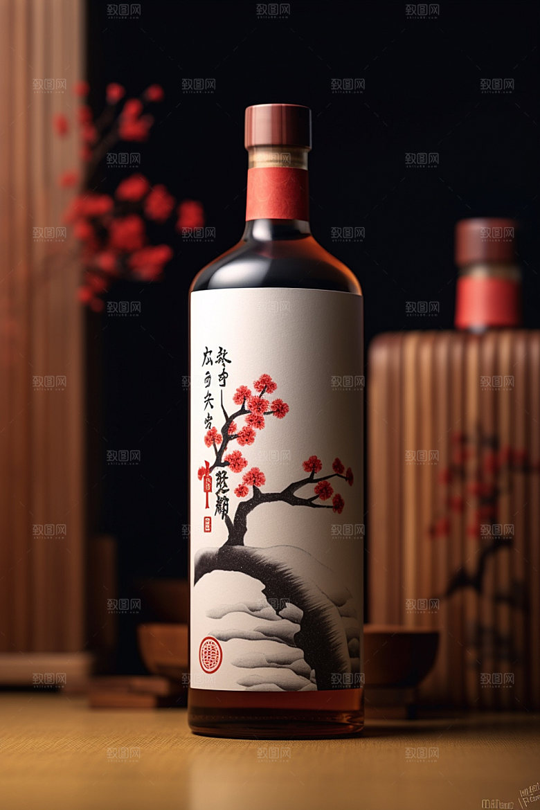 白酒酒瓶酒类包装设计模型
