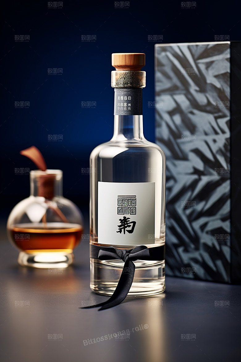 白酒酒瓶包装设计中国风模型