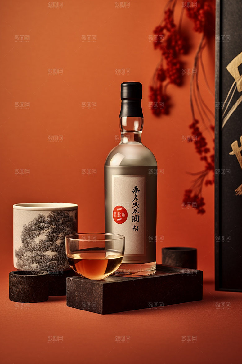 白酒酒瓶立体酒类模型