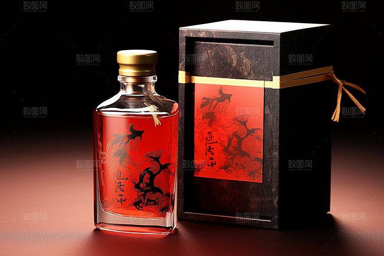 白酒酒瓶传统包装设计模型
