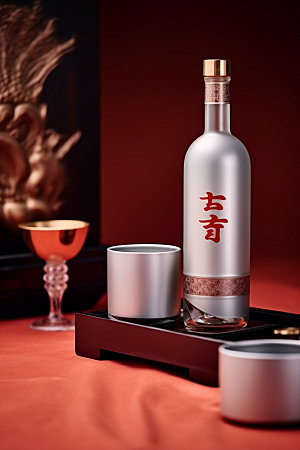 白酒酒瓶中国风3D模型