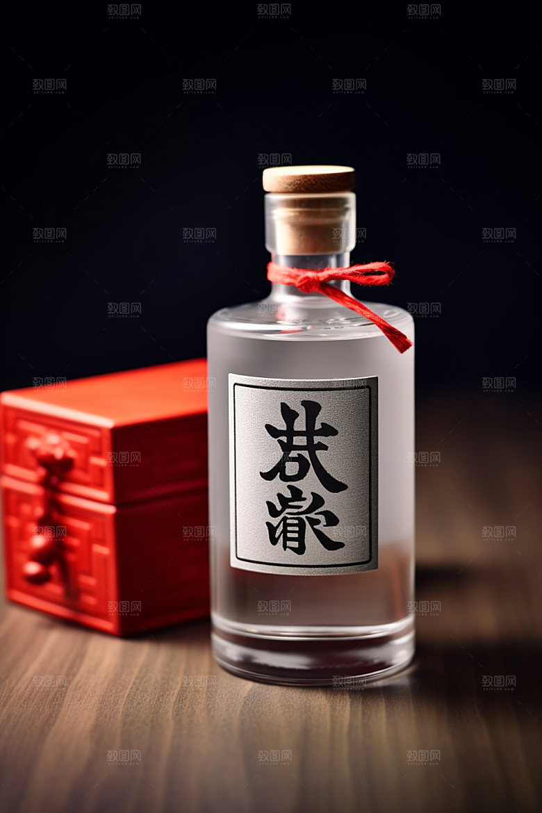 白酒酒瓶中式传统模型